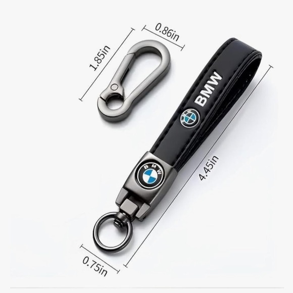 BMW | PU Leather Logo Keychain & 2 Silicon Cupholder Coasters | NEW - Picture 2 of 4